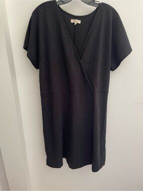 Madewell Black Short Sleeve Wrap Dress